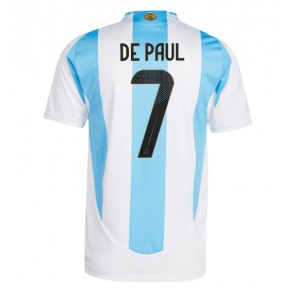 Argentina Rodrigo De Paul #7 Domácí Dres Copa America 2024 Krátký Rukáv